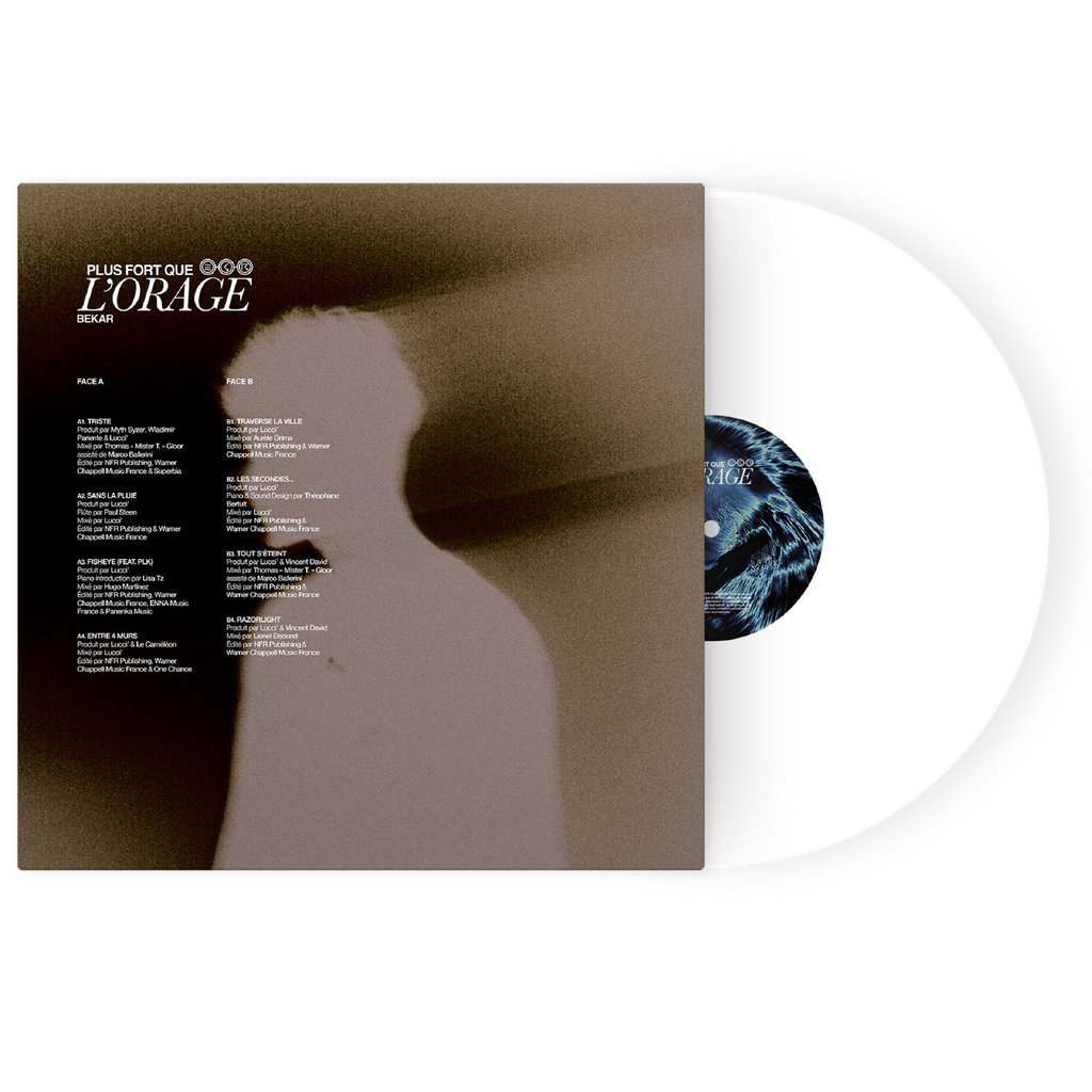 Vinyle blanc "Plus fort que l'orage"